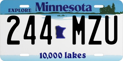 MN license plate 244MZU