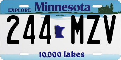 MN license plate 244MZV