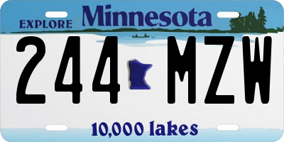 MN license plate 244MZW