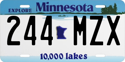MN license plate 244MZX