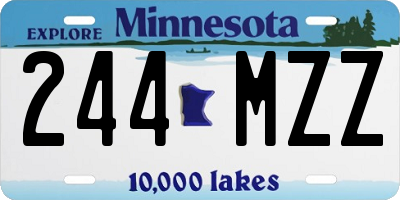 MN license plate 244MZZ