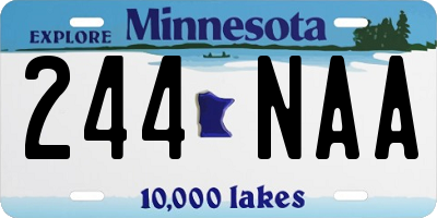 MN license plate 244NAA