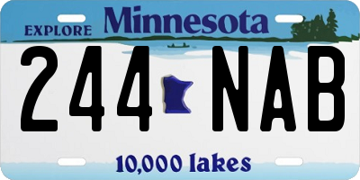 MN license plate 244NAB