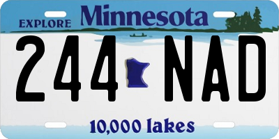 MN license plate 244NAD