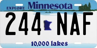 MN license plate 244NAF
