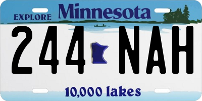MN license plate 244NAH
