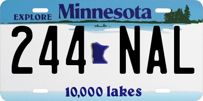MN license plate 244NAL