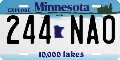 MN license plate 244NAO