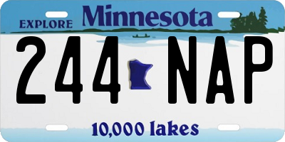 MN license plate 244NAP