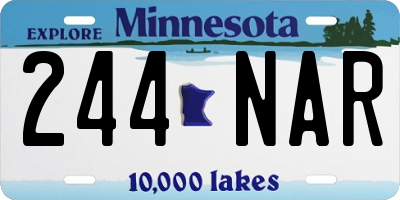 MN license plate 244NAR