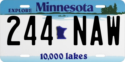 MN license plate 244NAW