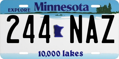 MN license plate 244NAZ
