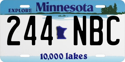 MN license plate 244NBC