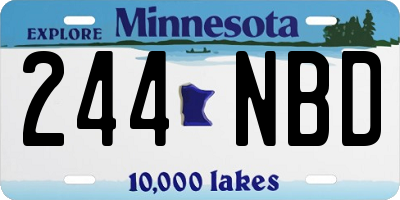 MN license plate 244NBD