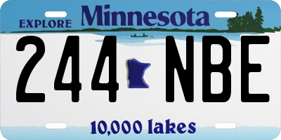 MN license plate 244NBE