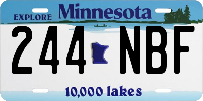 MN license plate 244NBF