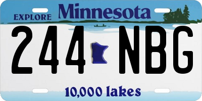 MN license plate 244NBG