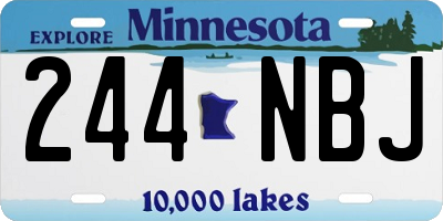 MN license plate 244NBJ