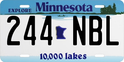 MN license plate 244NBL