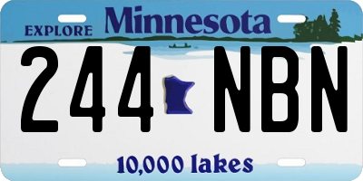 MN license plate 244NBN