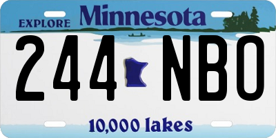 MN license plate 244NBO