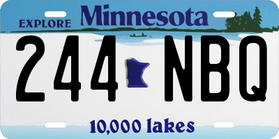 MN license plate 244NBQ