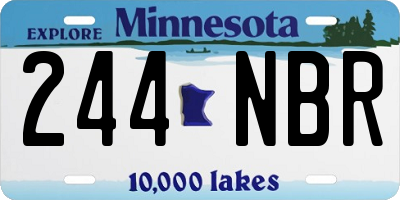 MN license plate 244NBR