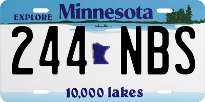 MN license plate 244NBS
