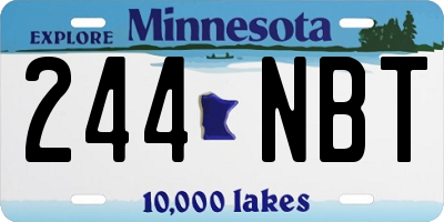 MN license plate 244NBT