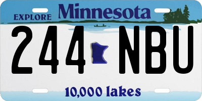 MN license plate 244NBU
