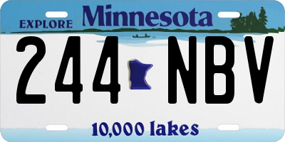 MN license plate 244NBV