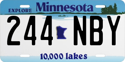 MN license plate 244NBY