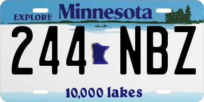MN license plate 244NBZ