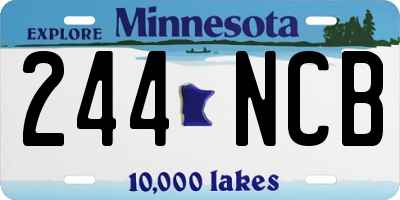 MN license plate 244NCB