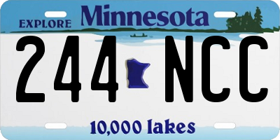 MN license plate 244NCC