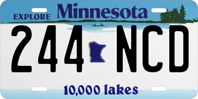 MN license plate 244NCD