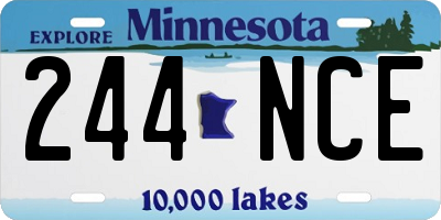 MN license plate 244NCE