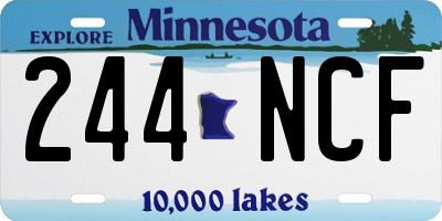 MN license plate 244NCF