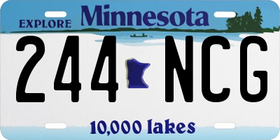 MN license plate 244NCG