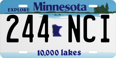 MN license plate 244NCI