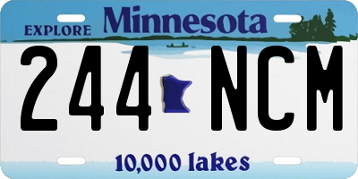 MN license plate 244NCM