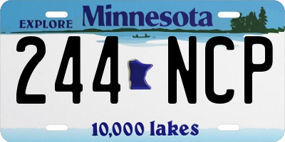 MN license plate 244NCP