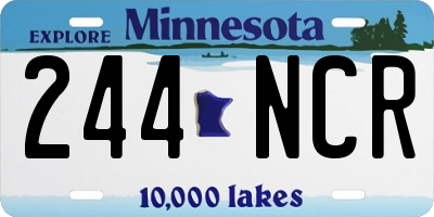 MN license plate 244NCR
