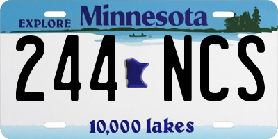 MN license plate 244NCS