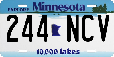 MN license plate 244NCV