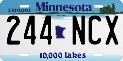 MN license plate 244NCX