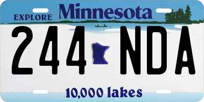 MN license plate 244NDA
