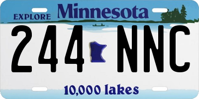 MN license plate 244NNC