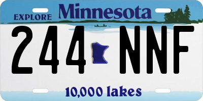 MN license plate 244NNF