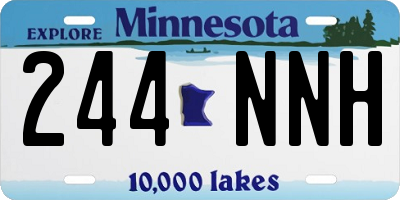 MN license plate 244NNH